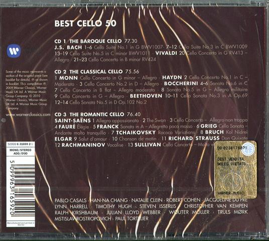 50 Best Cello - CD Audio - 2