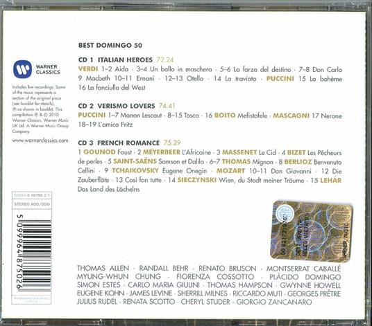 50 Best Placido Domingo - CD Audio di Placido Domingo - 2