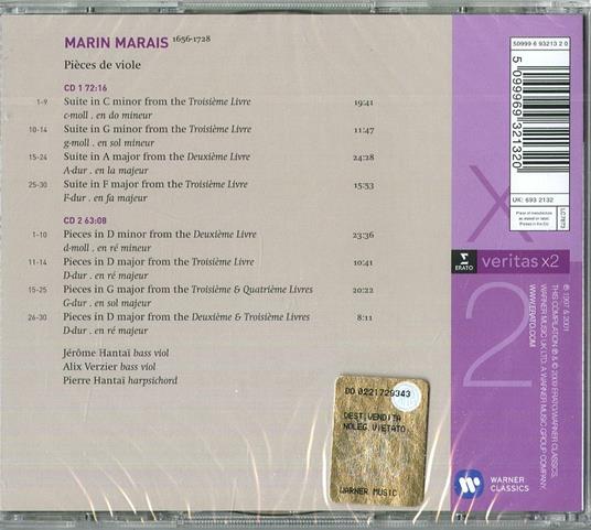 Musica per violino - CD Audio di Marin Marais - 2
