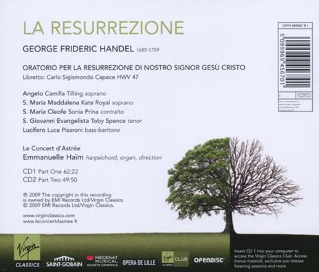 La resurrezione - CD Audio di Georg Friedrich Händel - 2