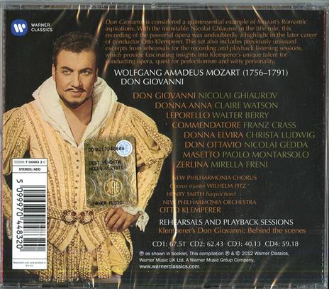 Don Giovanni - CD Audio di Wolfgang Amadeus Mozart,Mirella Freni,Nicolai Gedda,Christa Ludwig,Nicolai Ghiaurov,Walter Berry,Otto Klemperer,New Philharmonia Orchestra - 2