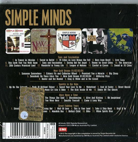 5 Album Set - CD Audio di Simple Minds - 2