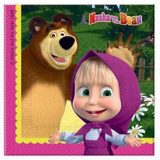 20 Tovaglioli Carta Doppio Velo Masha e Orso