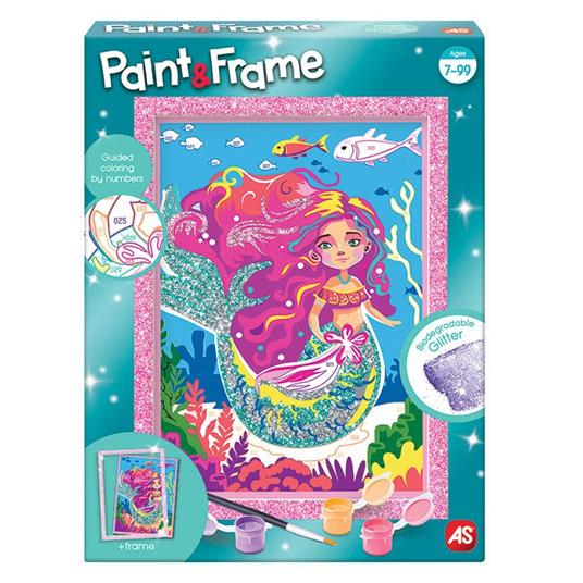 Set Pittura Paint E Frame Con Mitica Sirena E Glitter As 41018