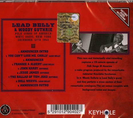 WNYC Radio, New York 12 December 1940 - CD Audio di Woody Guthrie,Leadbelly - 2