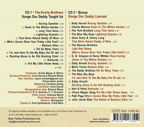 Songs Our Daddy Taught Us - CD Audio di Everly Brothers - 2