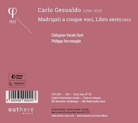 O dolce mio tesoro. Sesto libro di madrigali, 1611 - CD Audio di Carlo Gesualdo - 2