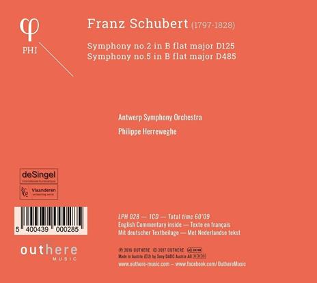 Sinfonie n.2, n.5 - CD Audio di Franz Schubert,Philippe Herreweghe,Antwerp Symphony Orchestra - 2