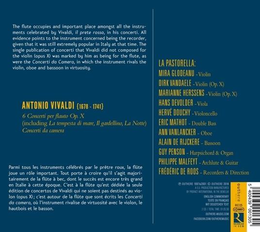 Concerti per flauto - CD Audio di Antonio Vivaldi,La Pastorella,Federic De Roos - 2