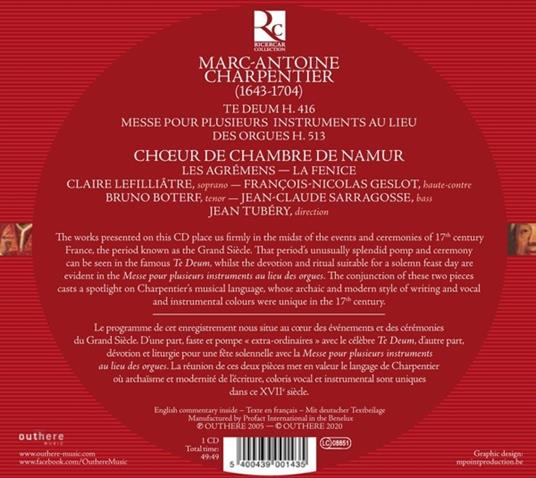 Te Deum - CD Audio di Marc-Antoine Charpentier,Choeur de Chambre de Namur - 2