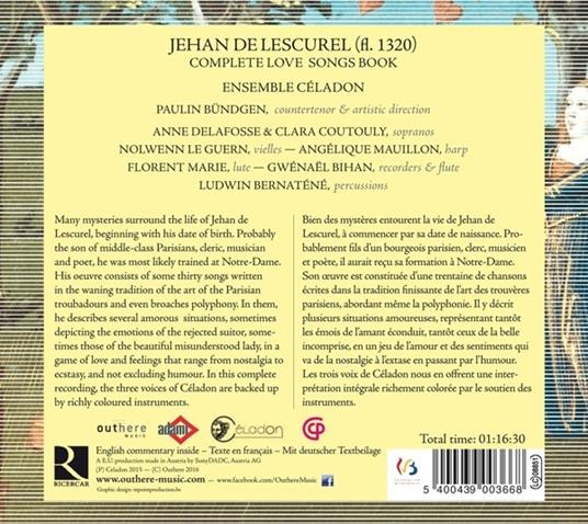 Canti D'amore - CD Audio di Jehan De Lescuel - 2