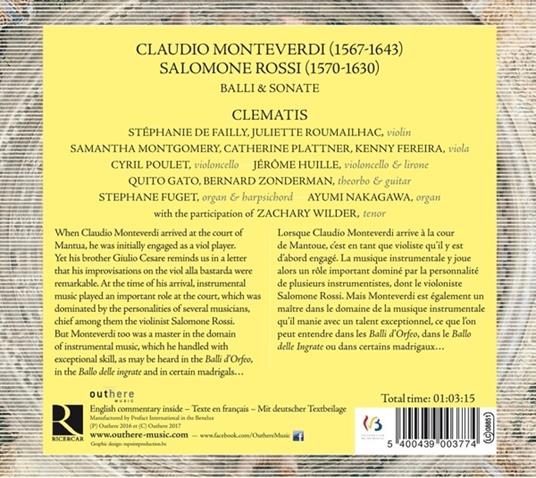 Balli & Sonate - CD Audio di Claudio Monteverdi,Salomone Rossi - 2