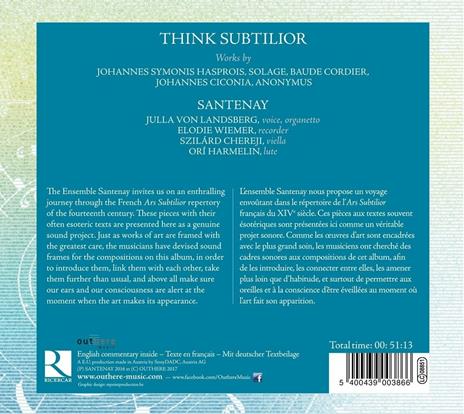 Think Subtilior - CD Audio di Santenay - 2