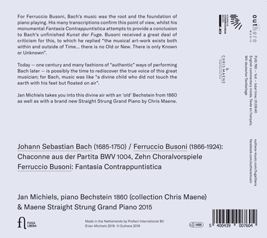 Ciaccona BWV 1004 / 10 corali - Fantasia contrappuntistica - CD Audio di Johann Sebastian Bach,Ferruccio Busoni,Jan Michiels - 2
