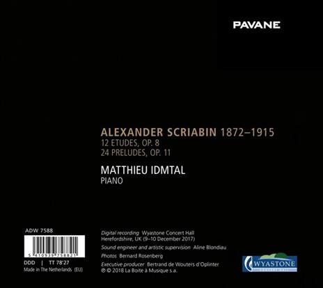 12 Etudes Op. 8 / 24 Preludes Op / 11 - CD Audio di Matthieu Idmtal - 2