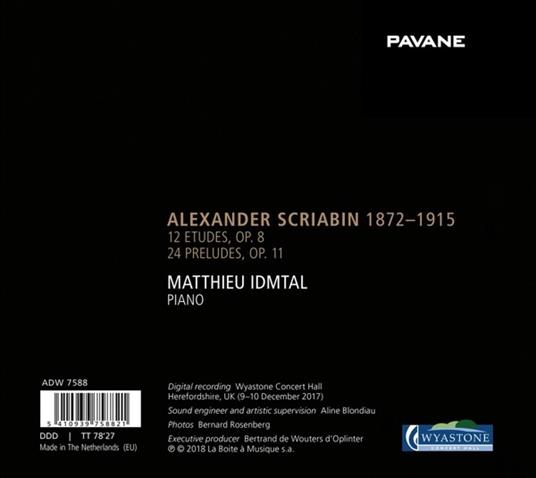 12 Etudes Op. 8 / 24 Preludes Op / 11 - CD Audio di Matthieu Idmtal - 2