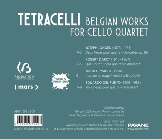Belgian Works For Cello Quartet - CD Audio di Tetracelli - 2