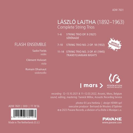 Lajtha. Complete String Trios - CD Audio di Flash Ensemble - 2