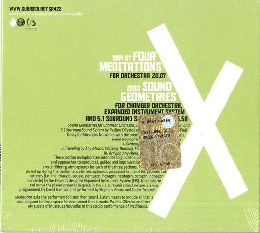 Four Meditations - CD Audio di Pauline Oliveros - 2