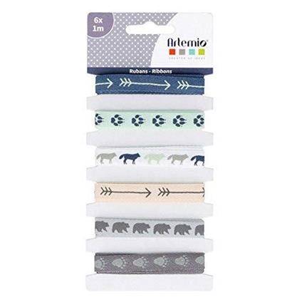 Artemio 6 Nastri Blu 1 m x 1 cm - Woodland