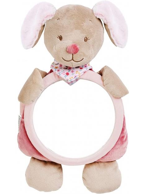 Nattou 631174 - Specchietto retrovisore con velcro, motivo: cane Lali, Iris e Lali, 34 x 20 x 6 cm, colore: beige/rosa