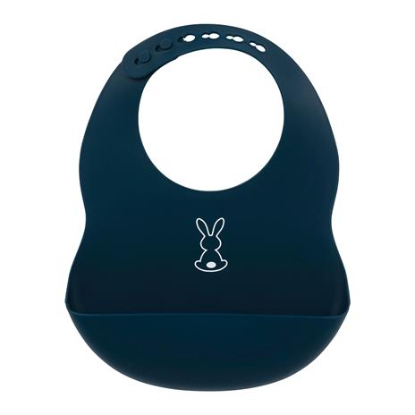 Nattou 877022 - Bavaglino con Tasca in Silicone, blu navy