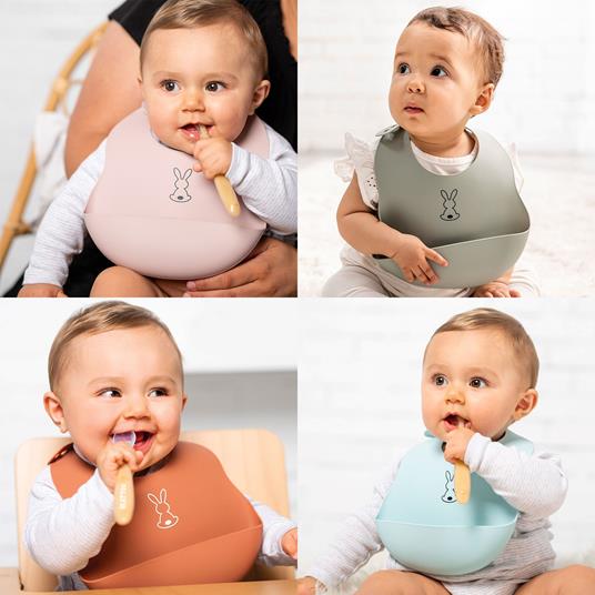 Nattou 877022 - Bavaglino con Tasca in Silicone, blu navy - 2