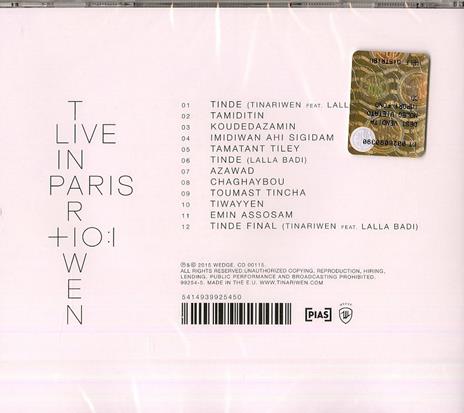 Live in Paris - CD Audio di Tinariwen - 2