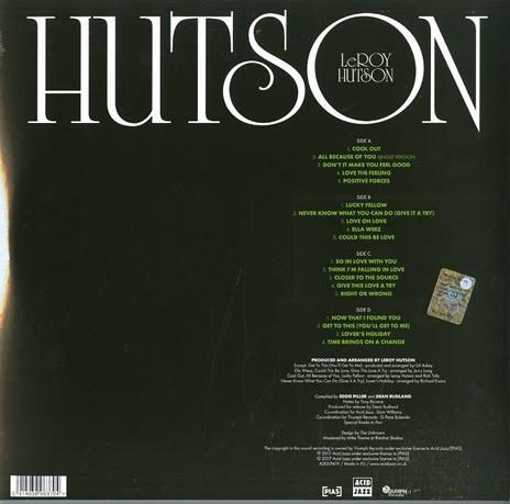 Anthology 1972-1984 - Vinile LP di Leroy Hutson - 2