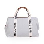 Mommy Bag Borsa Fasciatoio Con Materassino Tela Grigio Chiaro