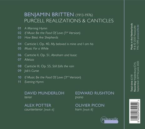 Hymnos-Purcell Realisations And Canticles - CD Audio di Benjamin Britten - 2