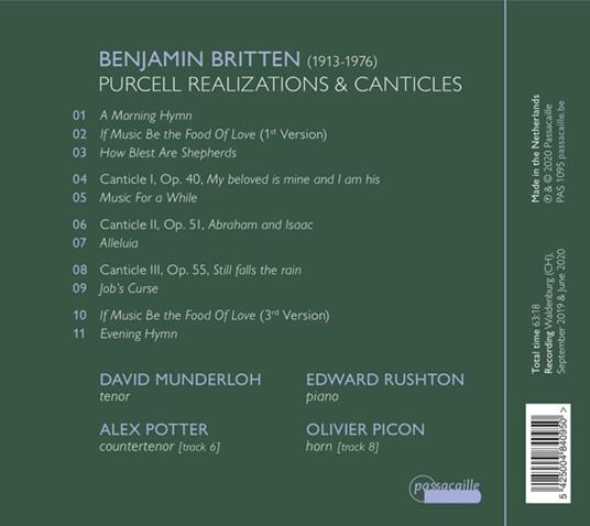 Hymnos-Purcell Realisations And Canticles - CD Audio di Benjamin Britten - 2