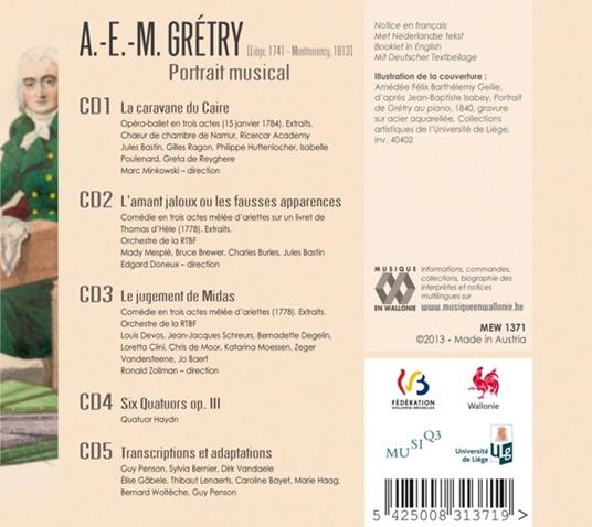 Ritratto musicale - CD Audio di André Modeste Grétry - 2