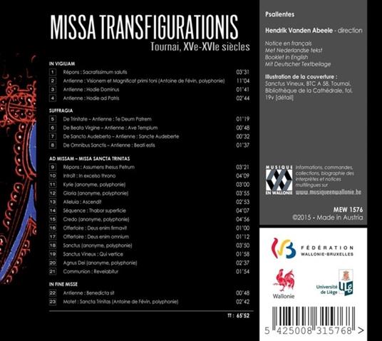 Missa Transfigurationis - CD Audio - 2