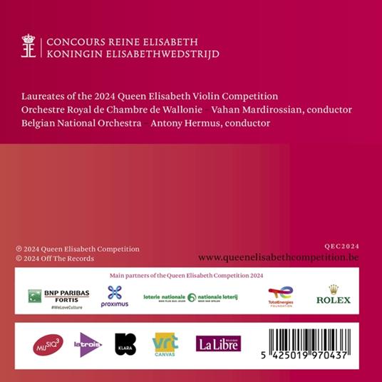 Queen Elisabeth Competition Violin 2024 - CD Audio - 2
