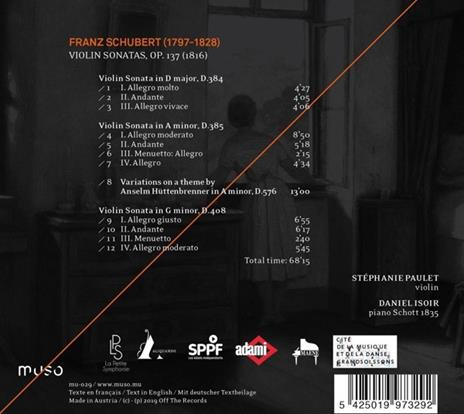 Sonate per violino (1816) - CD Audio di Franz Schubert,Stéphanie Paulet - 2