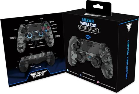 Dragonshock Mizar Mimetico, Grigio Bluetooth Gamepad Analogico/Digitale PlayStation 4 - 5
