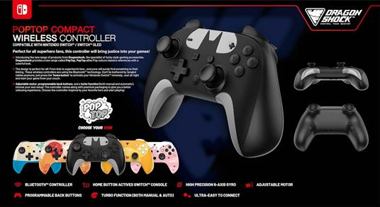 Dragonshock PopTop Compact Gamepad Nintendo Switch Wireless Bluetooth USB tipoC - 3