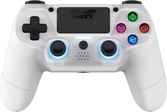 Dragonshock Mizar Bianco Bluetooth Gamepad Analogico/Digitale PlayStation 4