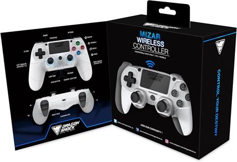 Dragonshock Mizar Bianco Bluetooth Gamepad Analogico/Digitale PlayStation 4 - 3