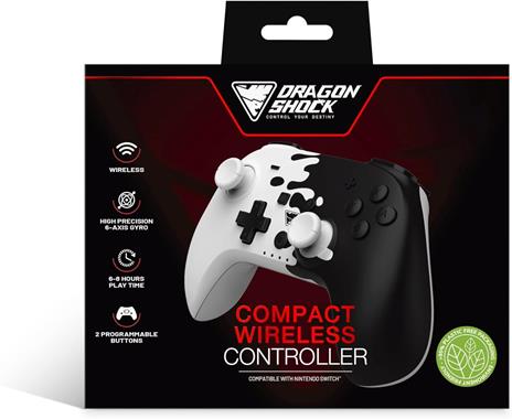 Dragonshock PopTop Compact Nero, Bianco Bluetooth Gamepad Nintendo Switch - 4