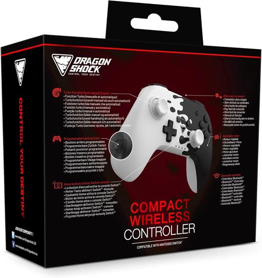 Dragonshock PopTop Compact Nero, Bianco Bluetooth Gamepad Nintendo Switch - 5