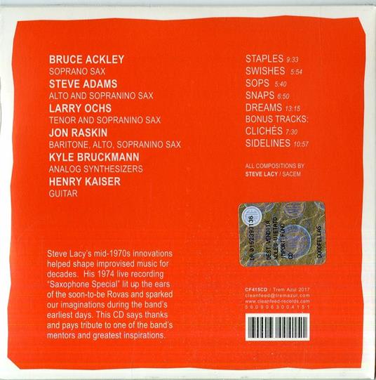 Steve Lacy's Saxophone Special Revisited - CD Audio di Rova Saxophone Quartet - 2
