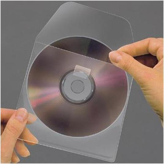 Porta CD non adesivo standard con flap. Confezione 25 pezzi - 2