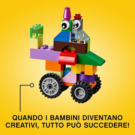 LEGO Classic 10696 Scatola Mattoncini Creativi Media, Contenitore per Costruire Fiori, Macchina, Treno e Aereo Giocattolo - 6