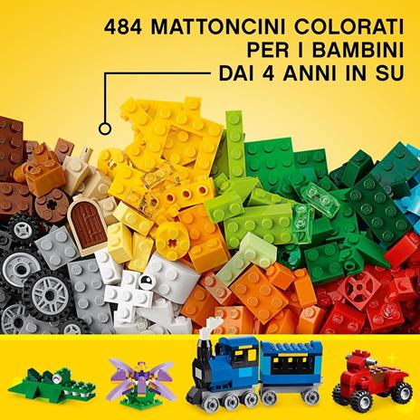 LEGO Classic 10696 Scatola Mattoncini Creativi Media, Contenitore per Costruire Fiori, Macchina, Treno e Aereo Giocattolo - 30
