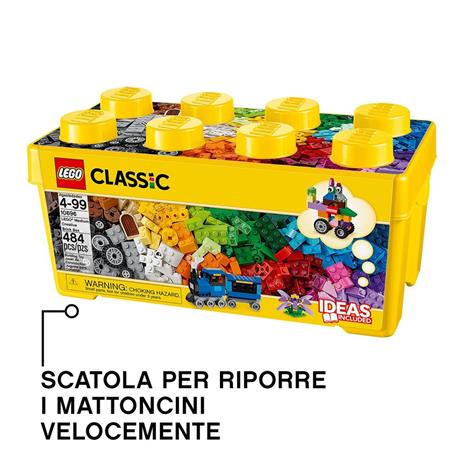 LEGO Classic 10696 Scatola Mattoncini Creativi Media, Contenitore per Costruire Fiori, Macchina, Treno e Aereo Giocattolo - 32