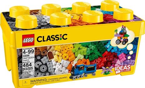 LEGO Classic 10696 Scatola Mattoncini Creativi Media, Contenitore per Costruire Fiori, Macchina, Treno e Aereo Giocattolo - 4