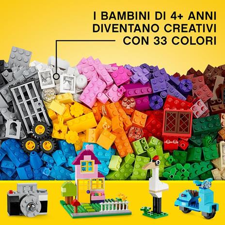 LEGO Classic 10698 Scatola Mattoncini Creativi Grande per Costruire Macchina Fotografica, Vespa e Ruspa Giocattolo - 30