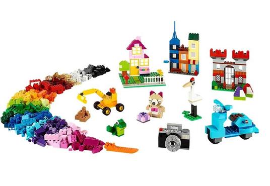 LEGO Classic 10698 Scatola Mattoncini Creativi Grande per Costruire Macchina Fotografica, Vespa e Ruspa Giocattolo - 12